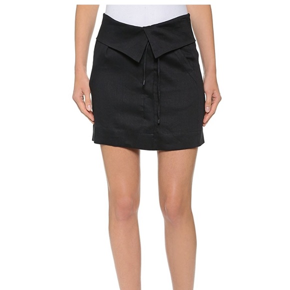 VINCE FOLD OVER WAIST BAND SKIRT OLIVE - Picture 7 of 11